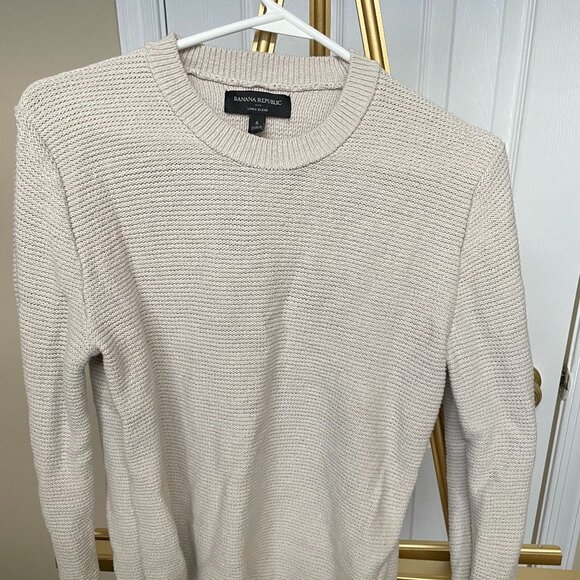 Banana Republic Linen Blend Sweater, Textured Knit, Neutral Beige, Size S - Picture 1 of 5